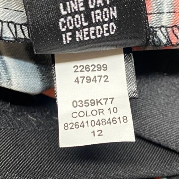 AB Studio Dress Women's 12 Black White Multicolor Stripe Geo Print Design NWT - Picture 12 of 16